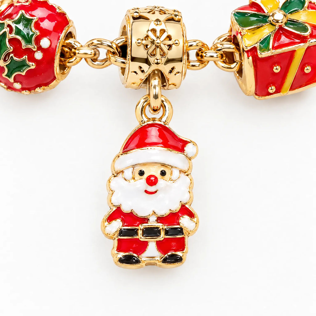Charm Bracelet Advent Calendar for Girls – 2 Silver Plated Bracelets & 22 Charms and Beads, DIY Bracelet Set, 9 Designs
