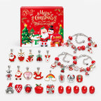 Charm Bracelet Advent Calendar for Girls – 2 Silver Plated Bracelets & 22 Charms and Beads, DIY Bracelet Set, 9 Designs