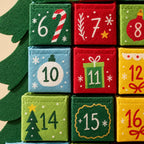 Hanging Christmas Tree Advent Calendar – Fillable Wall Countdown with 24 Removable Boxes, 24 x 19 in, Reusable