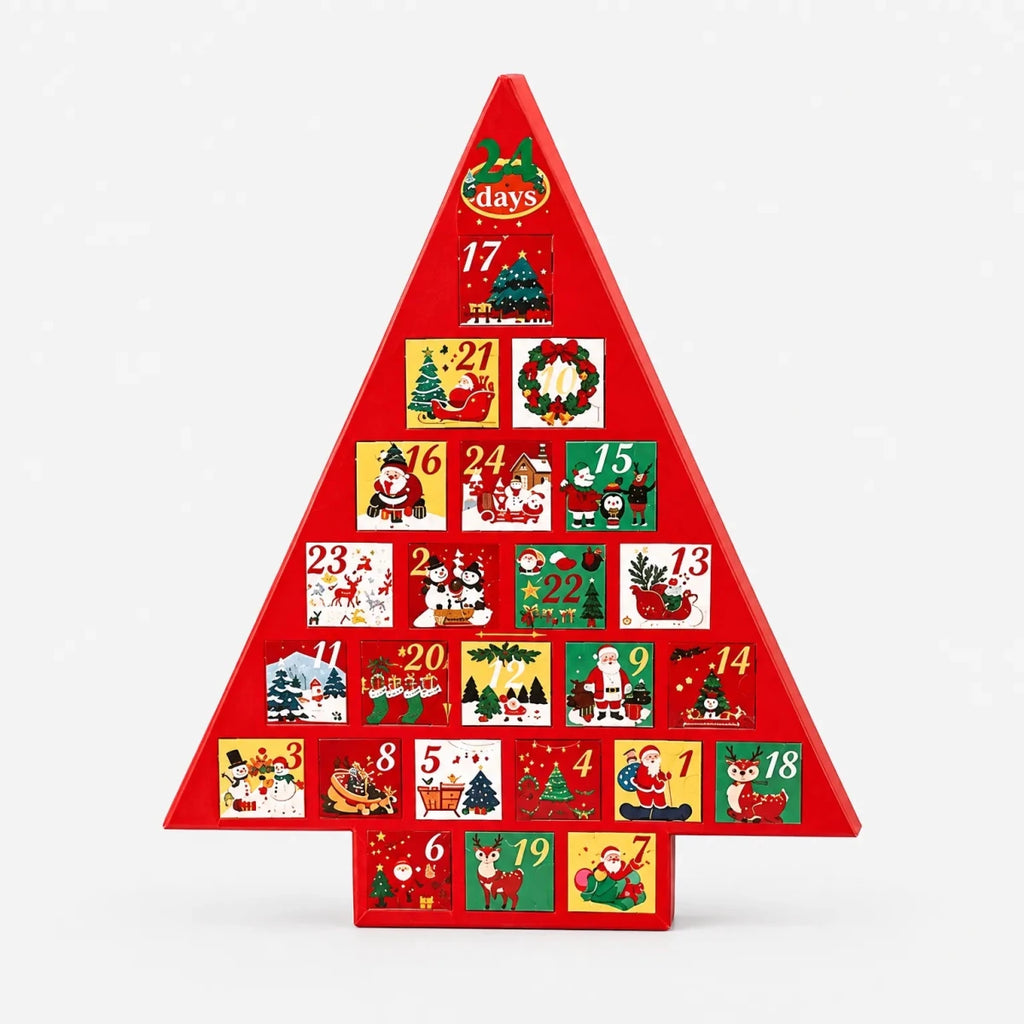 Christmas Tree Advent Calendar with Drawers – Fillable Tabletop Countdown with 24 Drawers, 16 in Tall, Reusable Default Title
