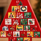 Christmas Tree Advent Calendar with Drawers – Fillable Tabletop Countdown with 24 Drawers, 16 in Tall, Reusable