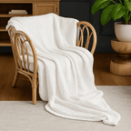 Cooling cotton blanket – airy summer blanket White