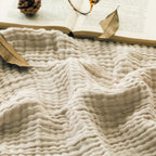Cooling cotton blanket – airy summer blanket Light brown
