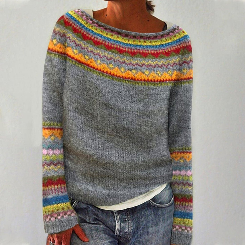 Women's Warm Norwegian Sweater | Grey grey
