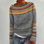 Women's Warm Norwegian Sweater | Grey