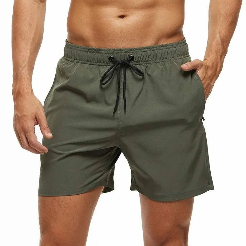 Daan | Men's Swim Trunks Sporty Quick-Dry Elastic Waistband Green