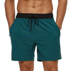 Daan | Men's Swim Trunks Sporty Quick-Dry Elastic Waistband Dark Green