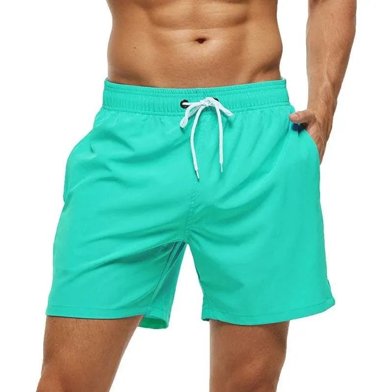 Daan | Men's Swim Trunks Sporty Quick-Dry Elastic Waistband Light Green