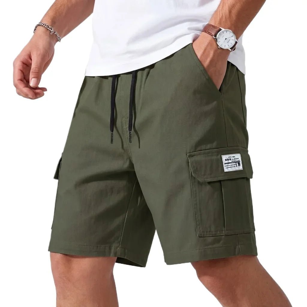 Daan | Men's Cargo Shorts Summer Streetwear Elastic Waist Army Green