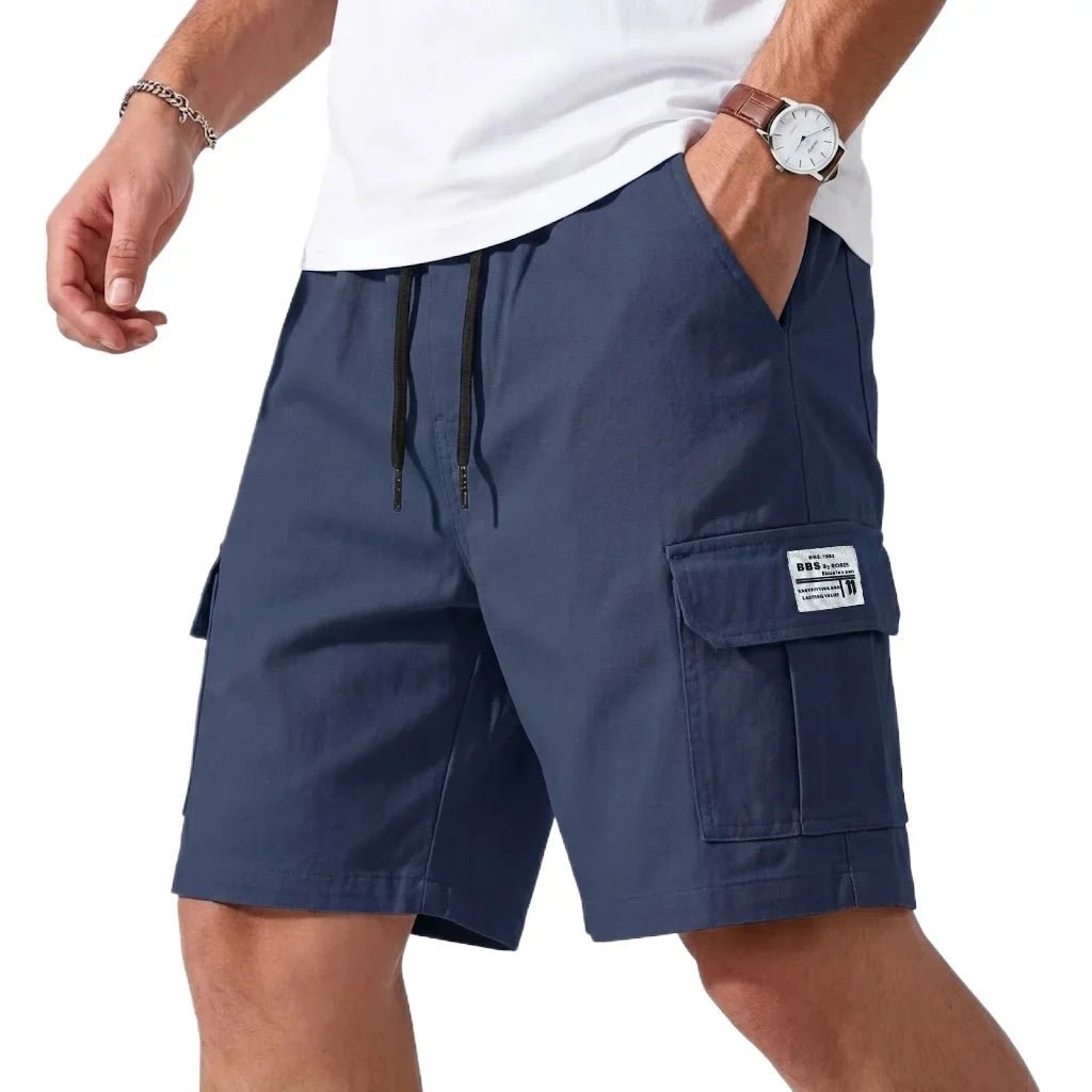 Daan | Men's Cargo Shorts Summer Streetwear Elastic Waist Navy Blue