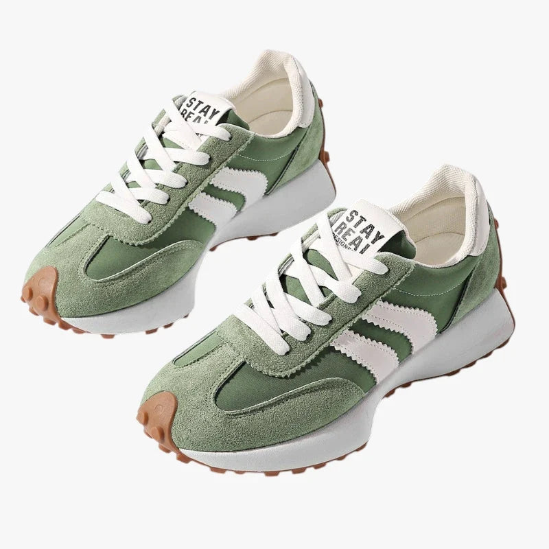 Bersh | Women’s Light and Healthy Sneakers with Arch Support and Laces Green
