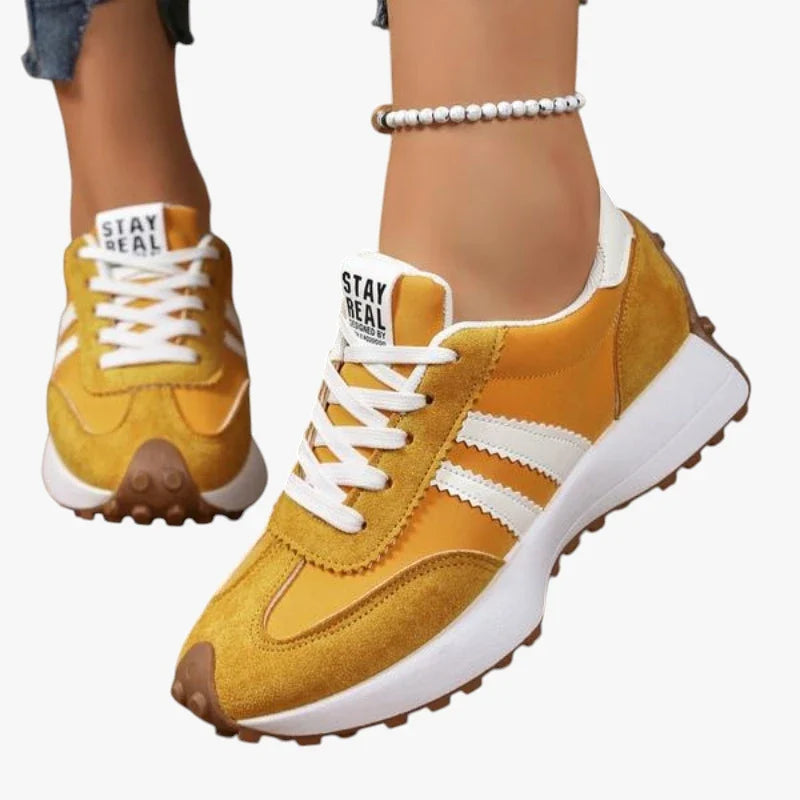 Bersh | Women’s Light and Healthy Sneakers with Arch Support and Laces Yellow