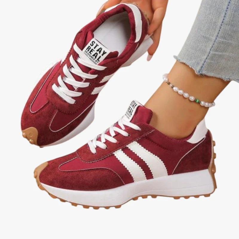 Bersh | Women’s Light and Healthy Sneakers with Arch Support and Laces Red