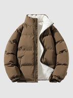 Mane | Men's Puffer Jacket | Quilted Zip-Up Brown