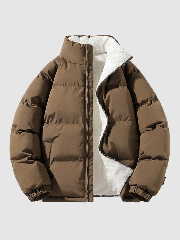 Mane | Men's Puffer Jacket | Quilted Zip-Up Brown