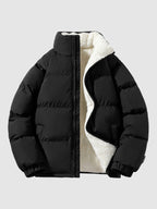 Mane | Men's Puffer Jacket | Quilted Zip-Up Black