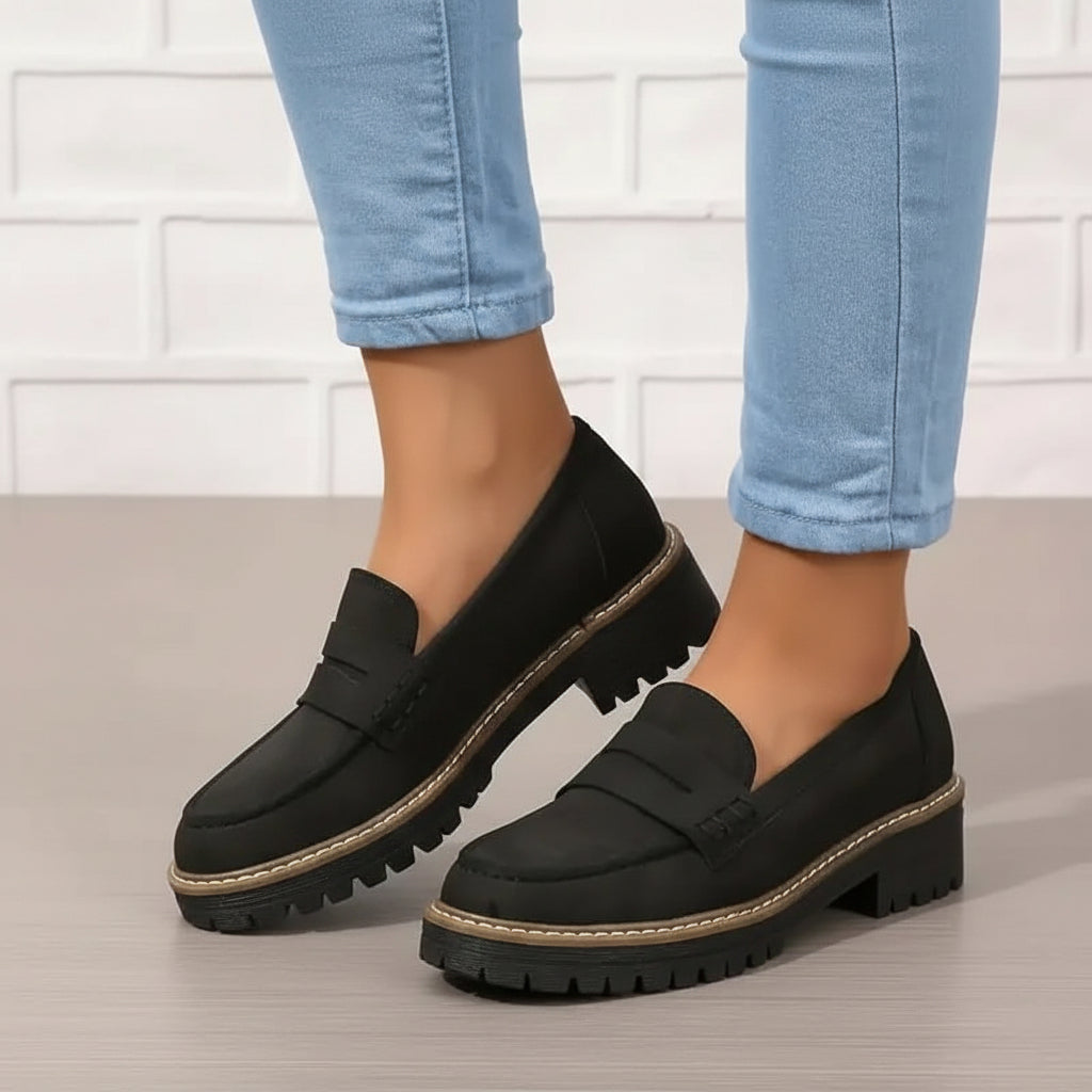 Danika | Comfortable Chunky Loafer Shoes 0