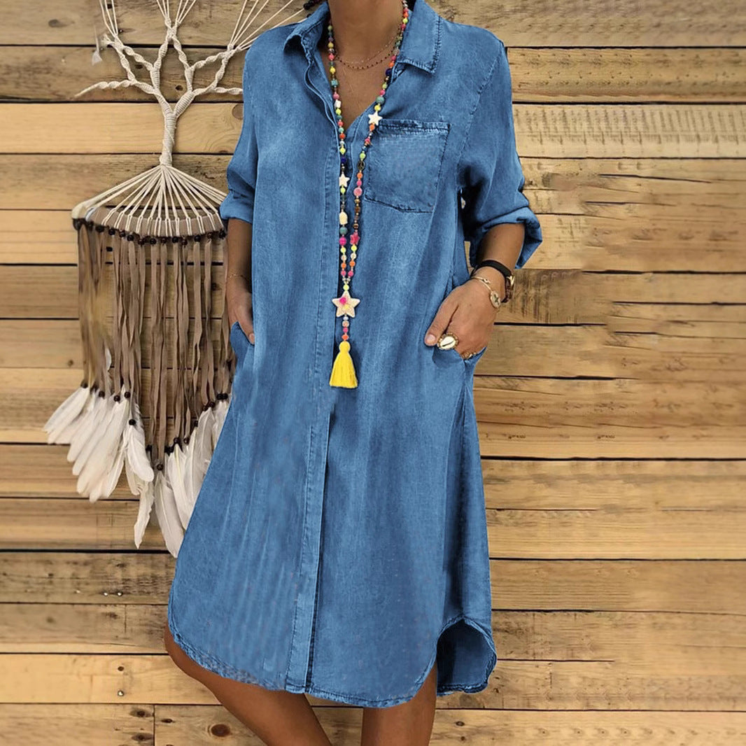 Luna | Timeless Relaxed Fit Denim Shirt Dress