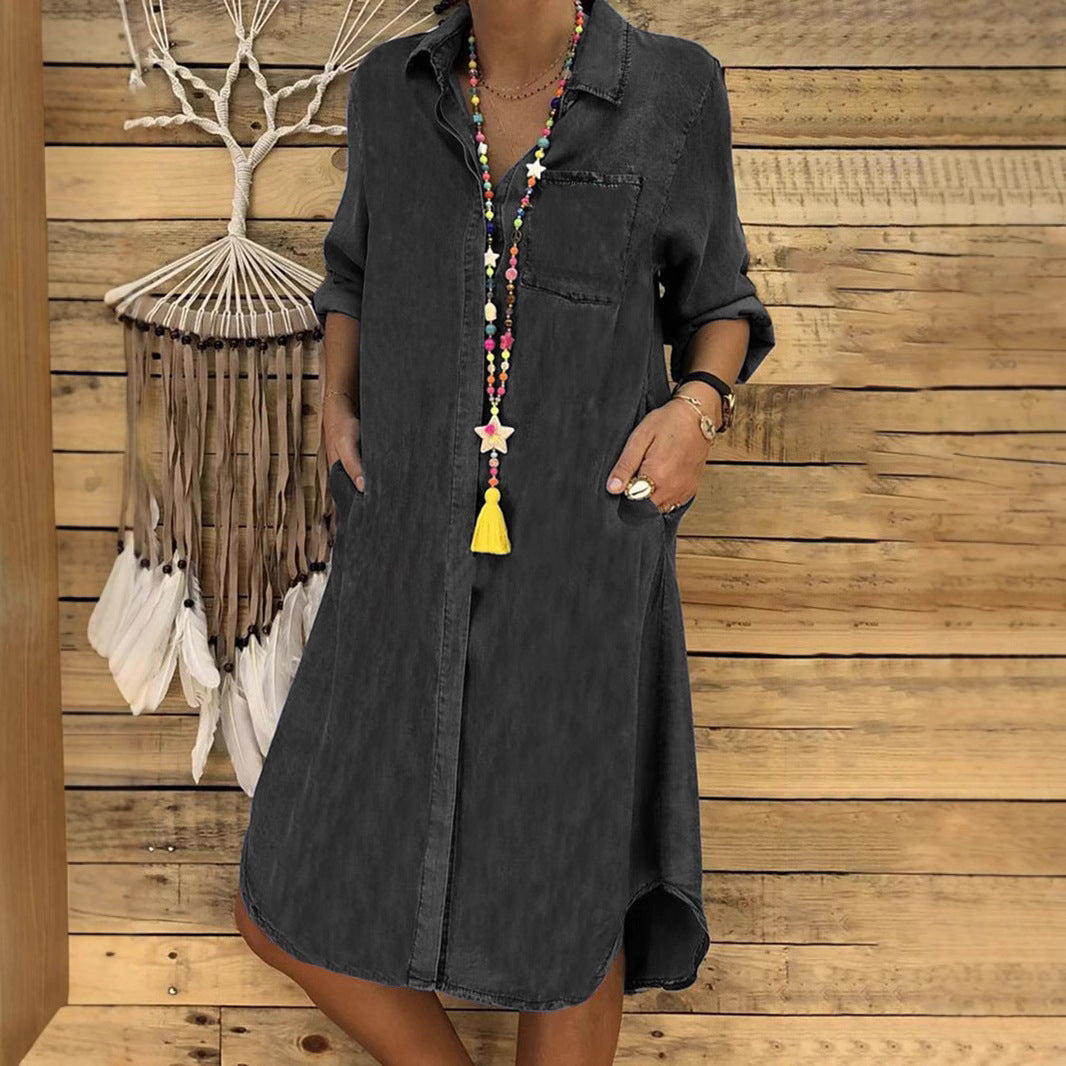 Luna | Timeless Relaxed Fit Denim Shirt Dress