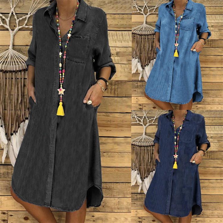 Luna | Timeless Relaxed Fit Denim Shirt Dress