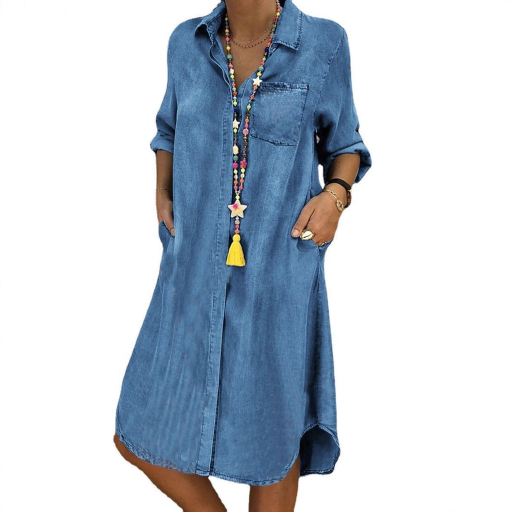 Luna | Timeless Relaxed Fit Denim Shirt Dress
