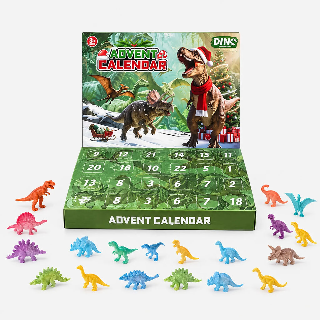 Dinosaur Advent Calendar for Kids 2026 – 24 Glow in the Dark Mini Dinosaur Figures, Non-Candy Christmas Countdown Default Title