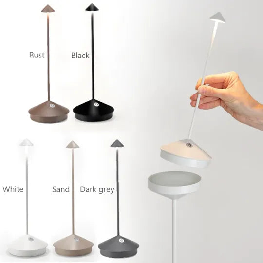 Wireless LED Table Lamp – Cordless Rechargeable Dimmable Lamp for Dining Table, Nightstand & Patio, Aluminum – ModernLumin