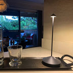 Wireless LED Table Lamp – Cordless Rechargeable Dimmable Lamp for Dining Table, Nightstand & Patio, Aluminum – ModernLumin