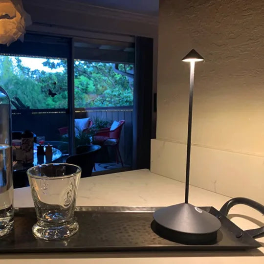 Wireless LED Table Lamp – Cordless Rechargeable Dimmable Lamp for Dining Table, Nightstand & Patio, Aluminum – ModernLumin