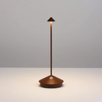 Wireless LED Table Lamp – Cordless Rechargeable Dimmable Lamp for Dining Table, Nightstand & Patio, Aluminum – ModernLumin Brown