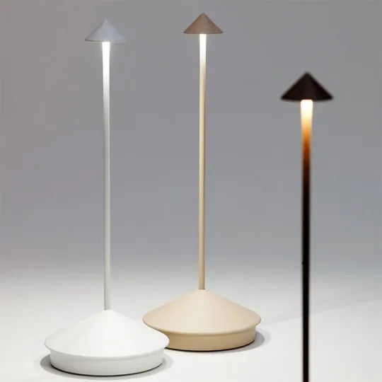 Wireless LED Table Lamp – Cordless Rechargeable Dimmable Lamp for Dining Table, Nightstand & Patio, Aluminum – ModernLumin