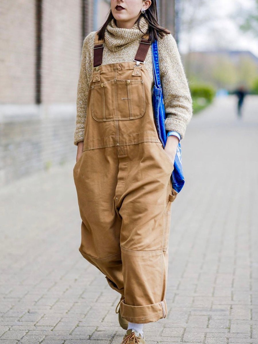 Women's Duck Bib Overalls Canvas Workwear Dungarees