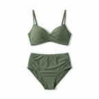 Elegant Two-Piece Bikini Set with Wrap-Front Bust and High-Waist Silhouette 1
