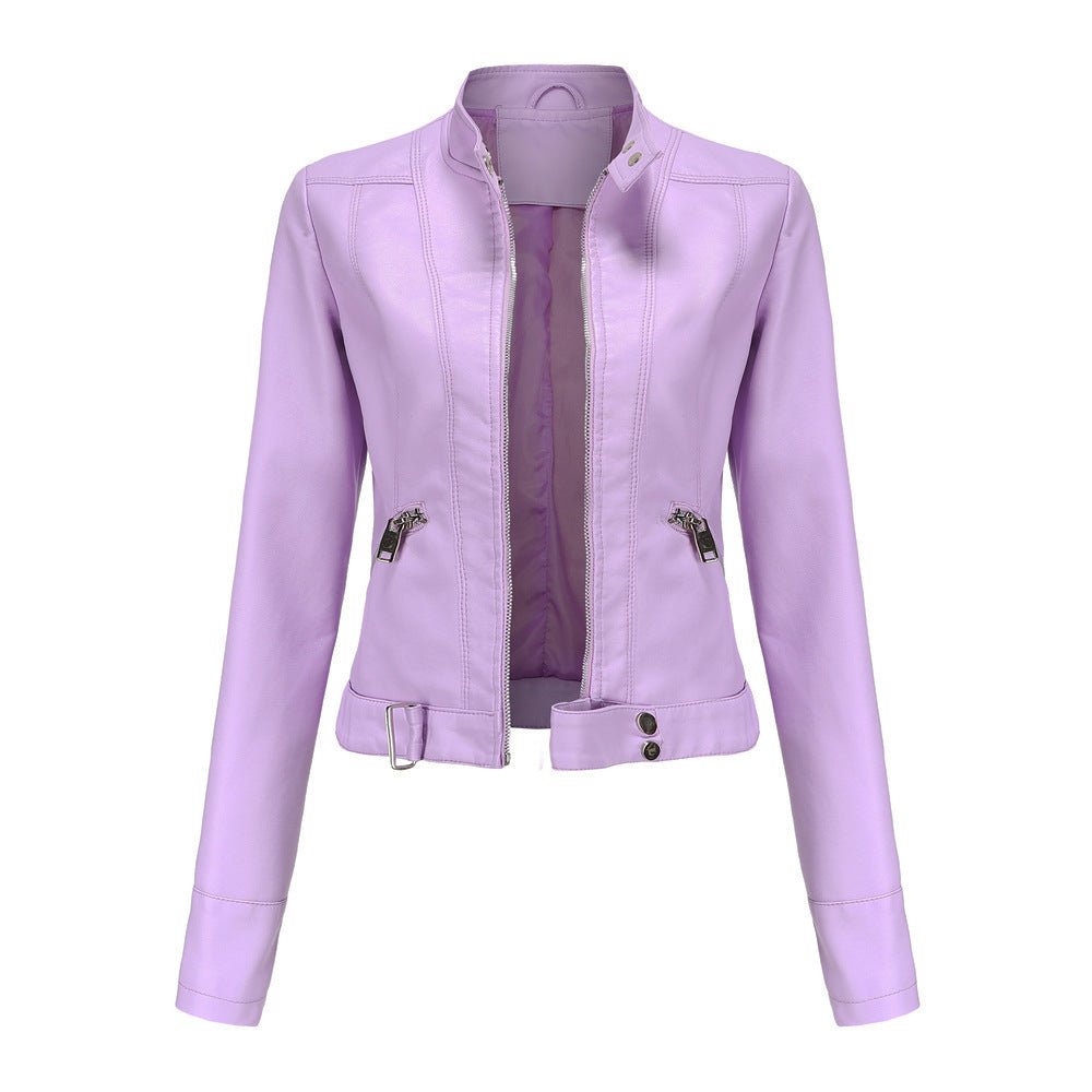 Elegant leather jacket for women made of high-quality genuine leather for stylish leisure and evening wear. 3