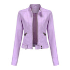 Elegant leather jacket for women made of high-quality genuine leather for stylish leisure and evening wear. 3