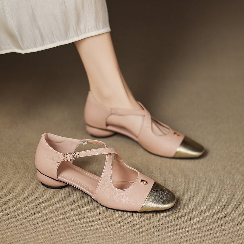 Elene Genuine Leather Mary-Jane Flats 0