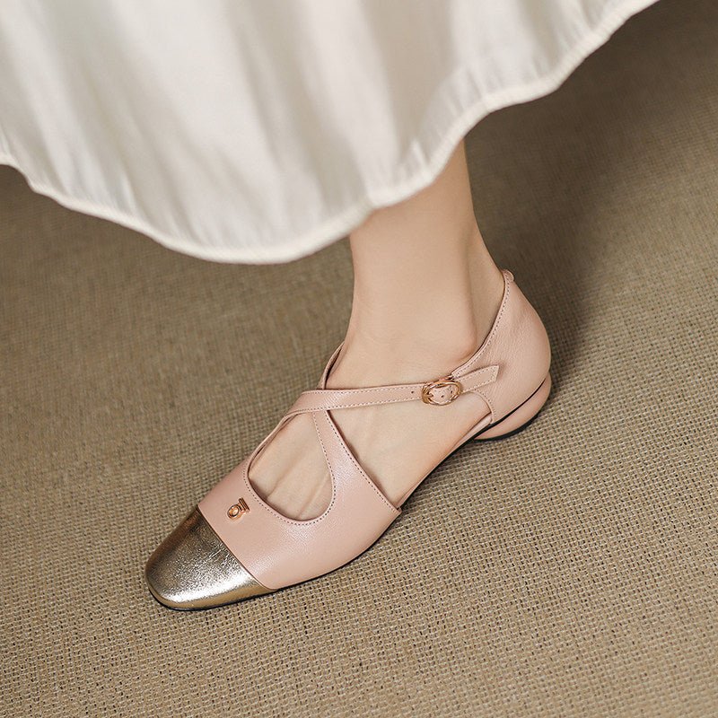 Elene Genuine Leather Mary-Jane Flats 5