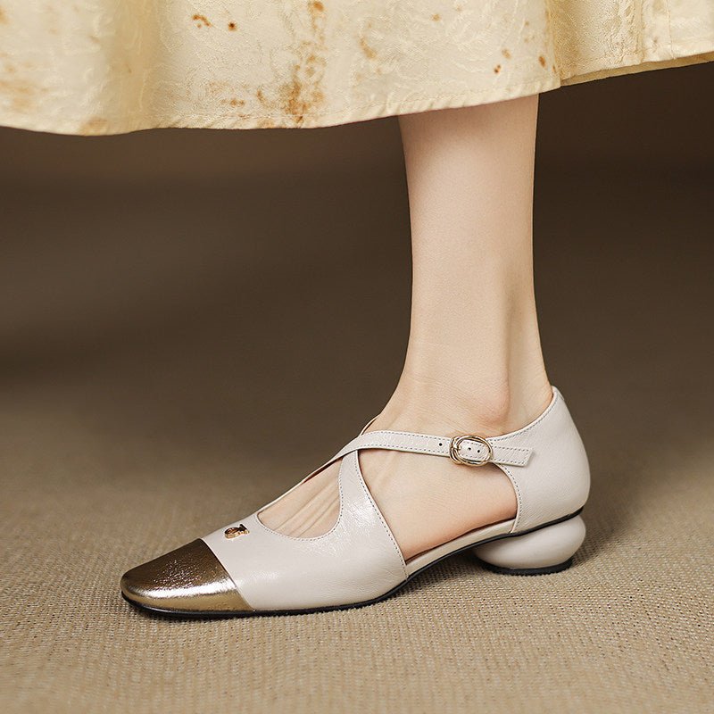 Elene Genuine Leather Mary-Jane Flats 8