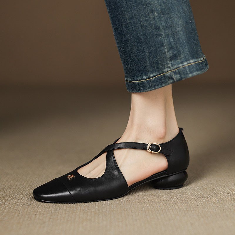 Elene Genuine Leather Mary-Jane Flats 9