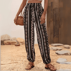Elephant Print Loose Harem Pants Bohemian Style For Summer 0