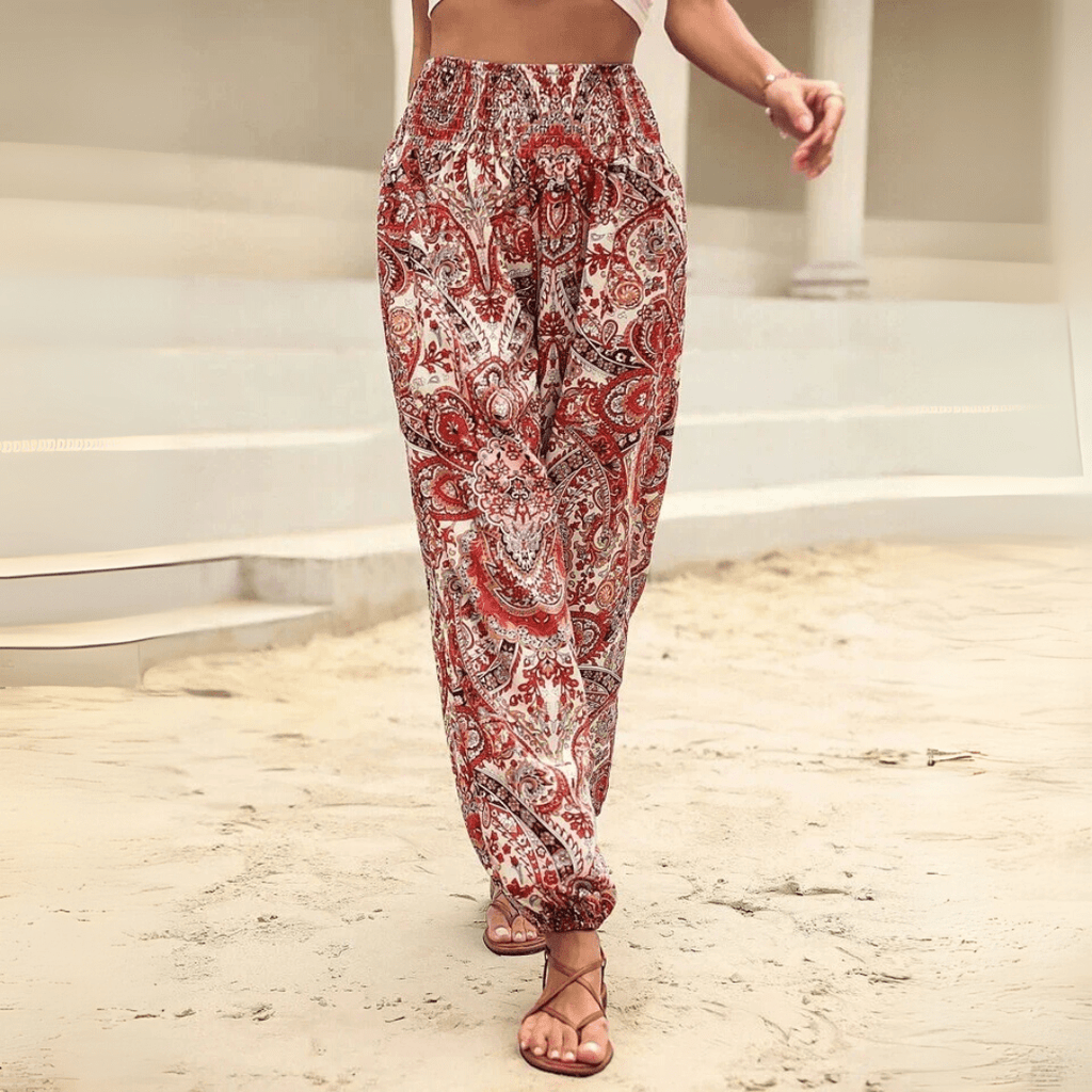 Elephant Print Loose Harem Pants Bohemian Style For Summer 1