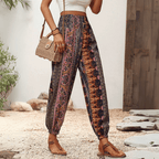 Elephant Print Loose Harem Pants Bohemian Style For Summer 2