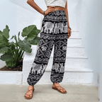 Elephant Print Loose Harem Pants Bohemian Style For Summer 3