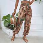 Elephant Print Loose Harem Pants Bohemian Style For Summer 4