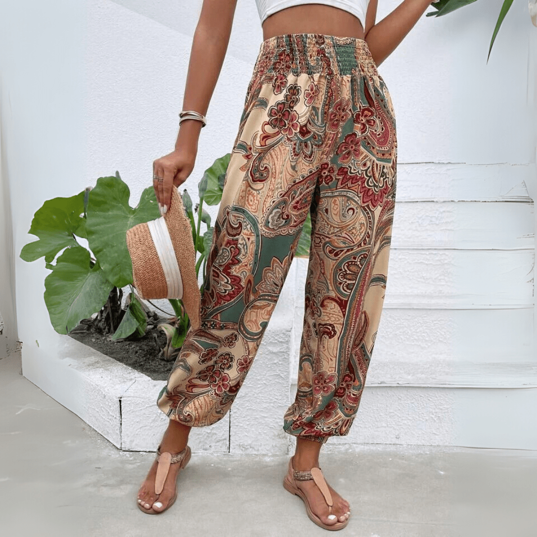 Elephant Print Loose Harem Pants Bohemian Style For Summer 4