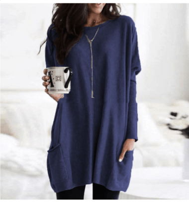 Women's Long Warm Sweaters | Casual blue