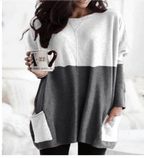 Women's Long Warm Sweaters | Casual white-grey