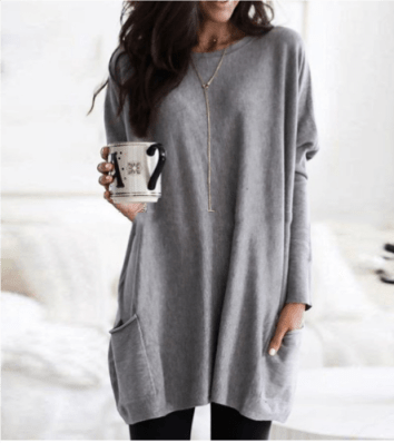 Women's Long Warm Sweaters | Casual grey