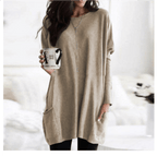 Women's Long Warm Sweaters | Casual khaki