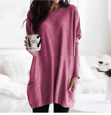 Women's Long Warm Sweaters | Casual pink